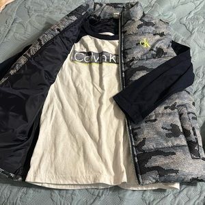 Calvin Klein Boys Puffer Vest matching long sleeve shirt